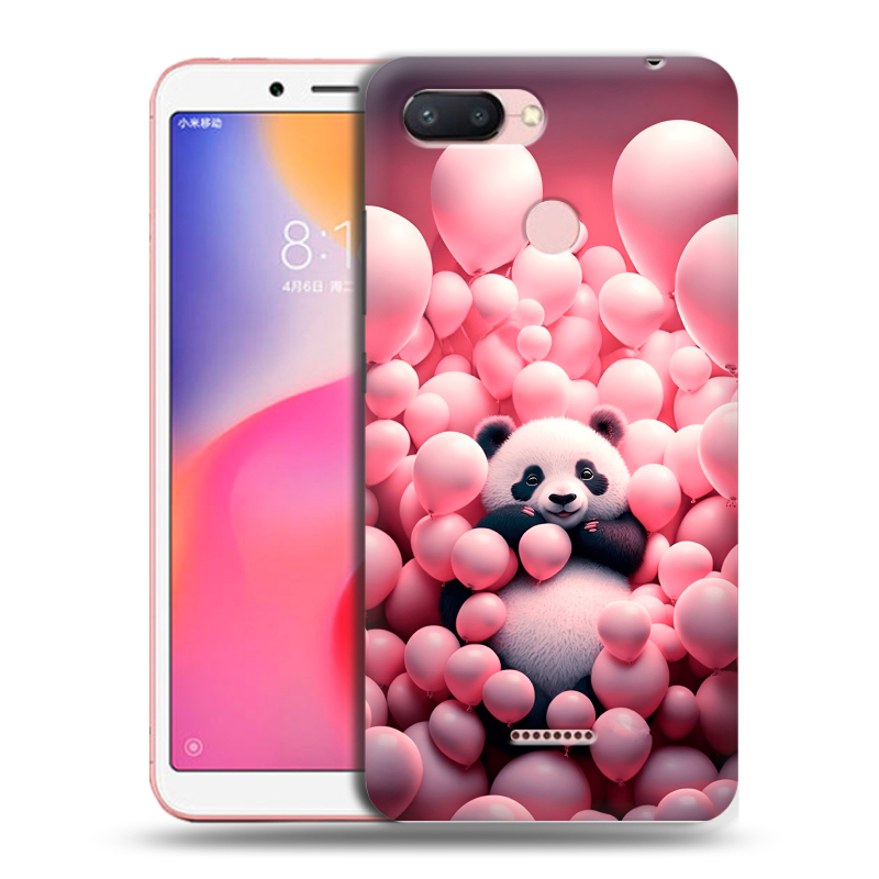 Пластиковый чехол на Xiaomi RedMi 6 с принтом Панда Пластиковый чехол на Xiaomi RedMi 6 с принтом Панда