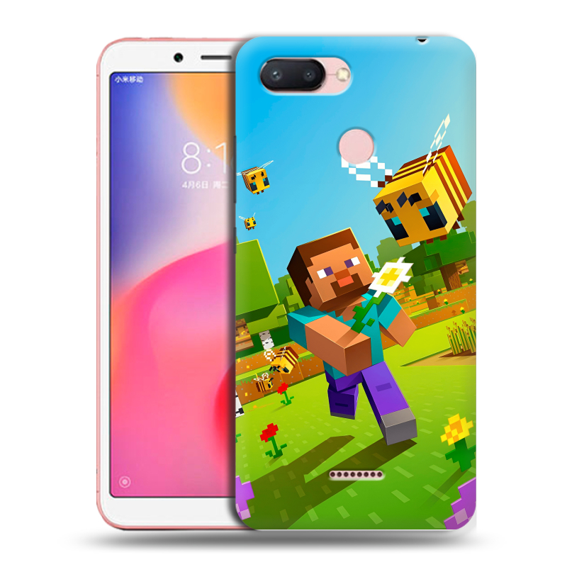 Пластиковый чехол на Xiaomi RedMi 6 с принтом Майнкрафт Minecraft Пластиковый чехол на Xiaomi RedMi 6 с принтом Майнкрафт Minecraft