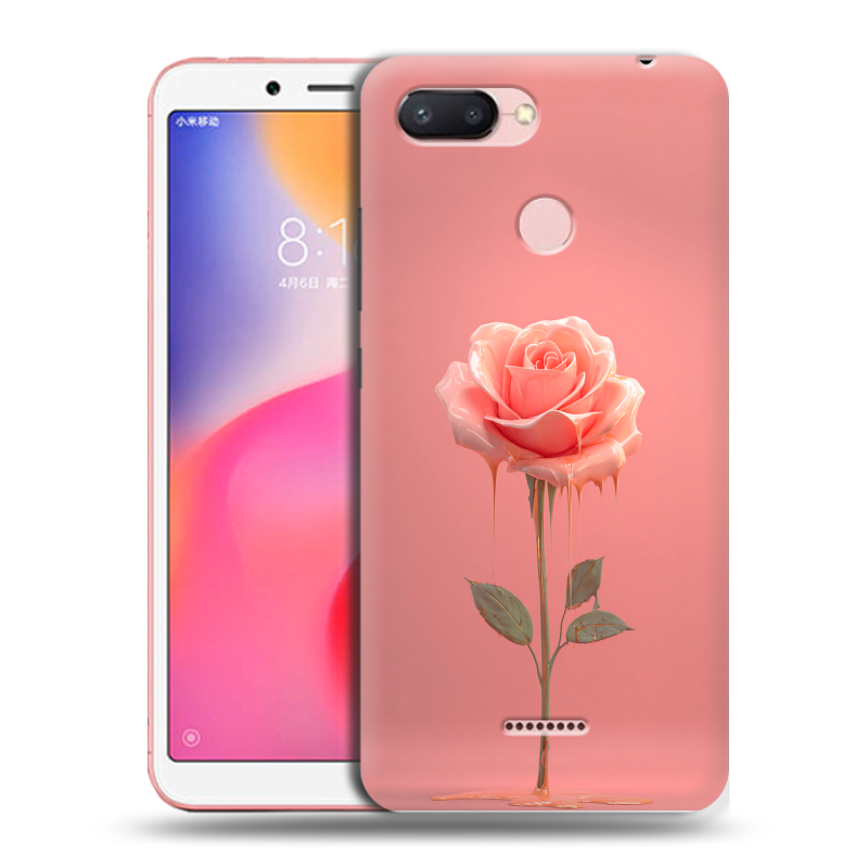 Силиконовый чехол на Xiaomi RedMi 6 с принтом Розовая роза Силиконовый чехол на Xiaomi RedMi 6 с принтом Розовая роза