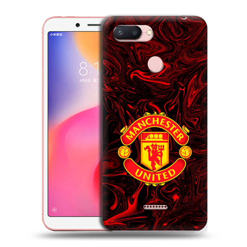 Силиконовый чехол на Xiaomi RedMi 6 с принтом Manchester United Силиконовый чехол на Xiaomi RedMi 6 с принтом Manchester United