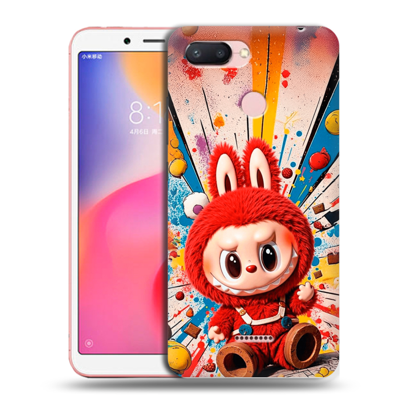 Силиконовый чехол на Xiaomi RedMi 6 с принтом Labubu Лабубу Силиконовый чехол на Xiaomi RedMi 6 с принтом Labubu Лабубу