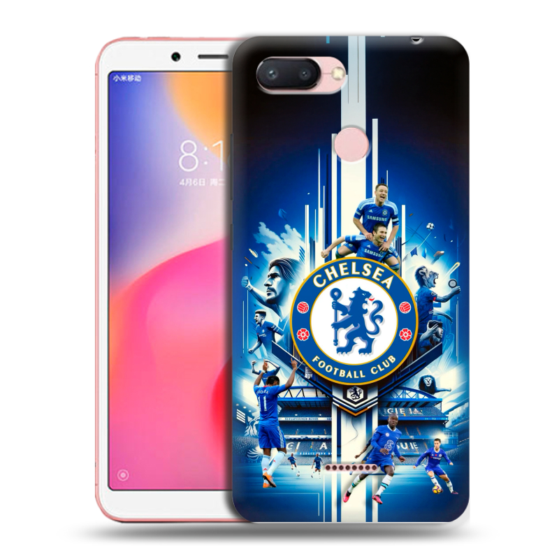 Силиконовый противоударный чехол на Xiaomi RedMi 6 с принтом Chelsea Челси Силиконовый противоударный чехол на Xiaomi RedMi 6 с принтом Chelsea Челси