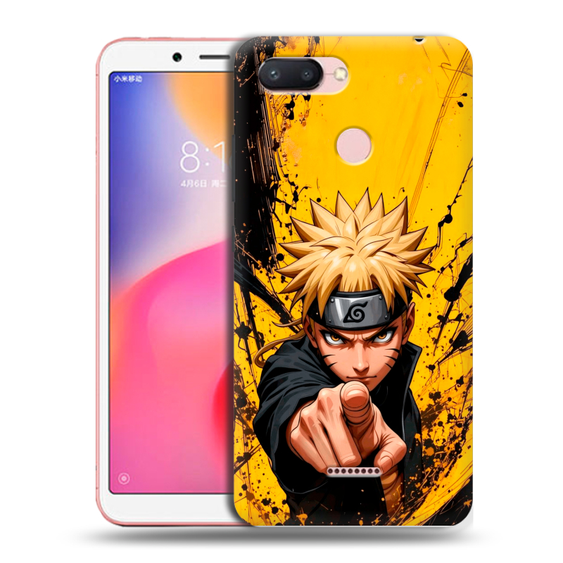Силиконовый противоударный чехол на Xiaomi RedMi 6 с принтом Naruto Наруто Силиконовый противоударный чехол на Xiaomi RedMi 6 с принтом Naruto Наруто
