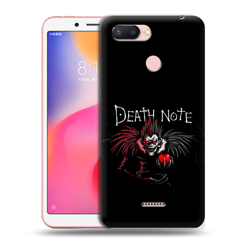 Силиконовый противоударный чехол на Xiaomi RedMi 6 с принтом Death note Тетрадь смерти Силиконовый противоударный чехол на Xiaomi RedMi 6 с принтом Death note Тетрадь смерти