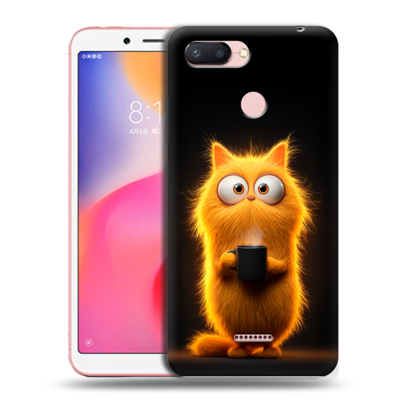 Силиконовый чехол на Xiaomi RedMi 6 с принтом Смешной кот Силиконовый чехол на Xiaomi RedMi 6 с принтом Смешной кот