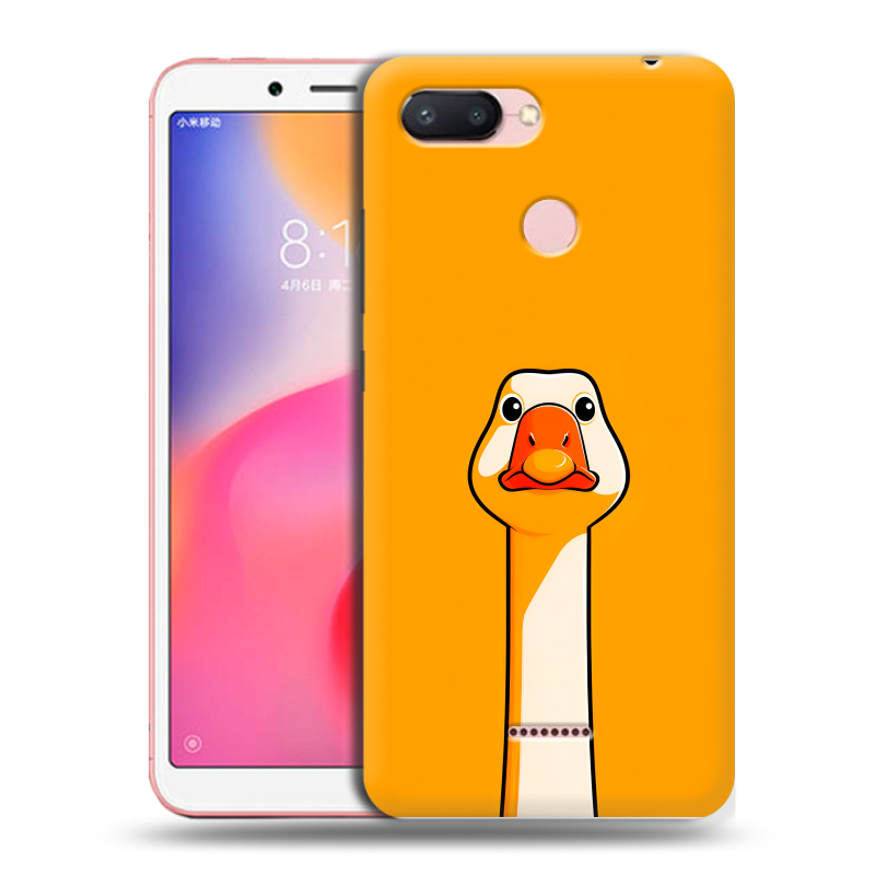 Силиконовый чехол на Xiaomi RedMi 6 с принтом Смешная утка Силиконовый чехол на Xiaomi RedMi 6 с принтом Смешная утка