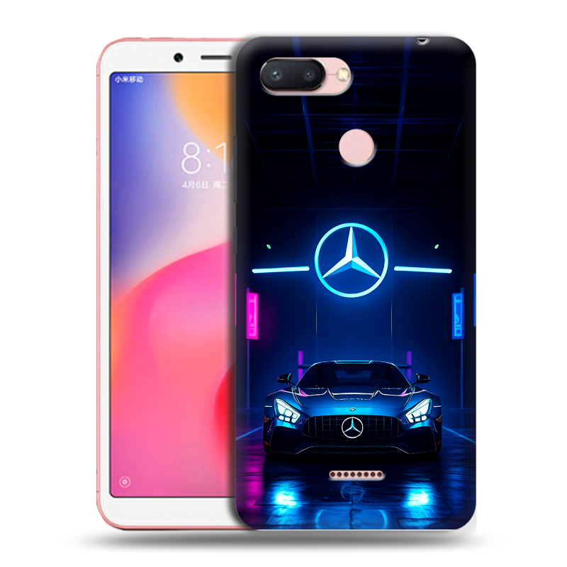 Силиконовый противоударный чехол на Xiaomi RedMi 6 с принтом Mercedes Мерседес Силиконовый противоударный чехол на Xiaomi RedMi 6 с принтом Mercedes Мерседес