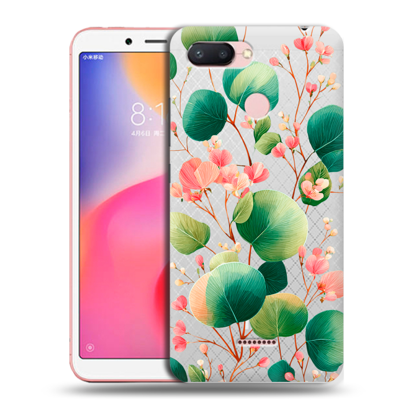 Силиконовый противоударный чехол на Xiaomi RedMi 6 с принтом женский Силиконовый противоударный чехол на Xiaomi RedMi 6 с принтом женский