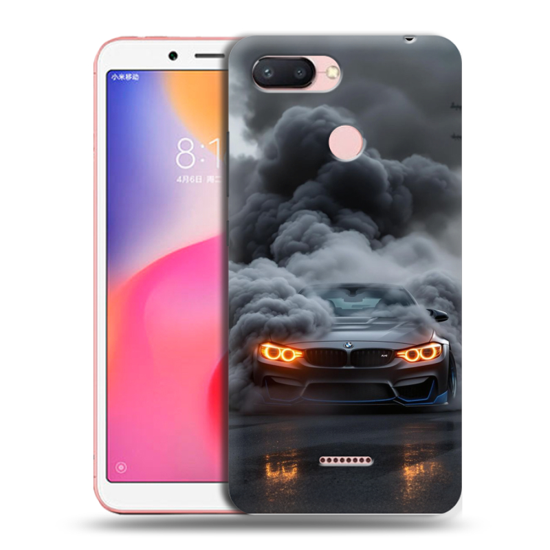 Силиконовый противоударный чехол на Xiaomi RedMi 6 с принтом BMW БМВ Силиконовый противоударный чехол на Xiaomi RedMi 6 с принтом BMW БМВ