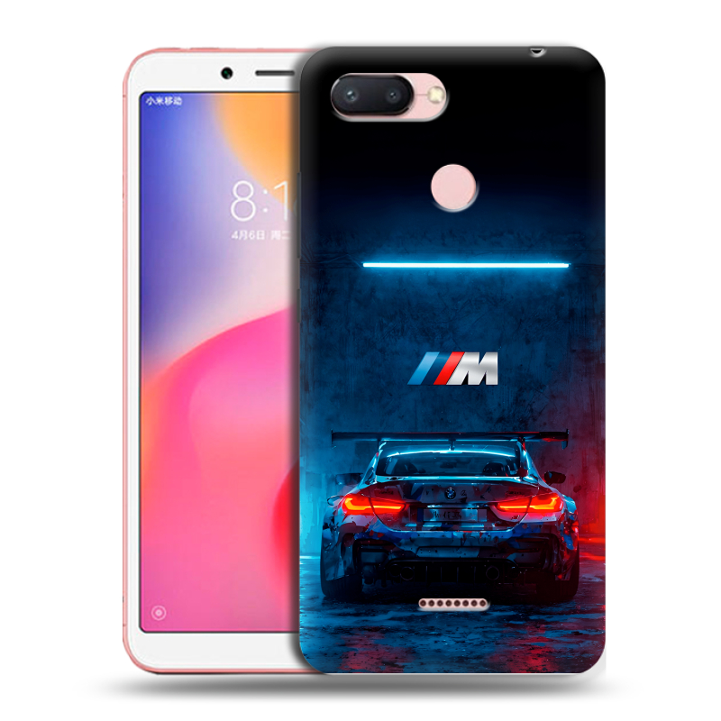 Силиконовый чехол на Xiaomi RedMi 6 с принтом BMW БМВ Силиконовый чехол на Xiaomi RedMi 6 с принтом BMW БМВ