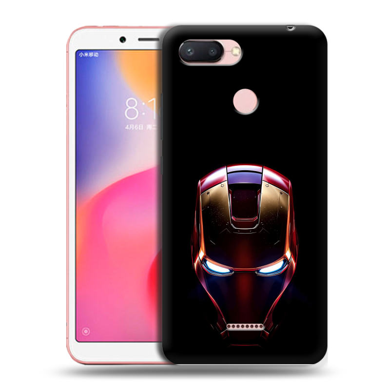 Силиконовый чехол на Xiaomi RedMi 6 с принтом IronMan Железный человек Силиконовый чехол на Xiaomi RedMi 6 с принтом IronMan Железный человек