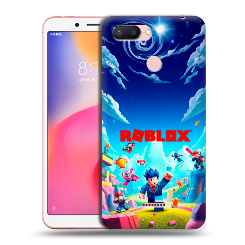 Силиконовый противоударный чехол на Xiaomi RedMi 6 с принтом Roblox Роблокс Силиконовый противоударный чехол на Xiaomi RedMi 6 с принтом Roblox Роблокс