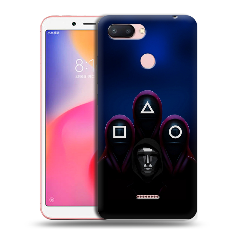Пластиковый чехол на Xiaomi RedMi 6 с принтом Игра Кальмара Пластиковый чехол на Xiaomi RedMi 6 с принтом Игра Кальмара