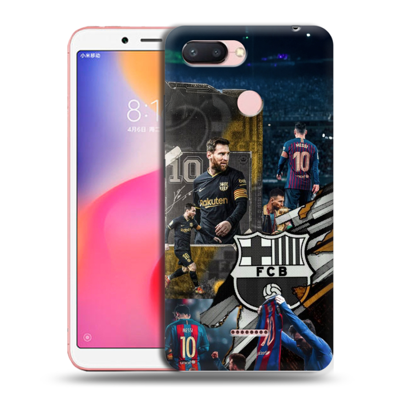 Пластиковый чехол на Xiaomi RedMi 6 с принтом Messi Barcelona Пластиковый чехол на Xiaomi RedMi 6 с принтом Messi Barcelona