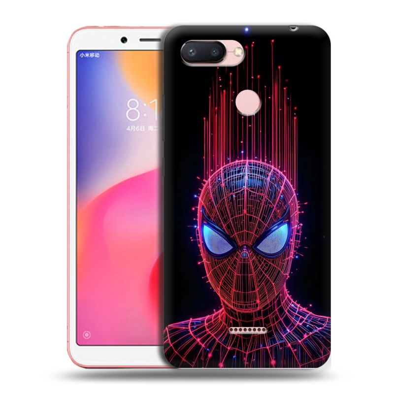 Силиконовый чехол на Xiaomi RedMi 6 с принтом Spiderman Человек паук Силиконовый чехол на Xiaomi RedMi 6 с принтом Spiderman Человек паук