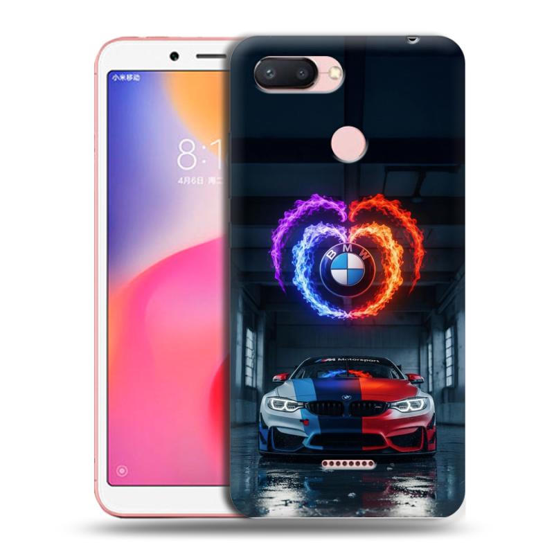 Силиконовый противоударный чехол на Xiaomi RedMi 6 с принтом BMW БМВ Силиконовый противоударный чехол на Xiaomi RedMi 6 с принтом BMW БМВ