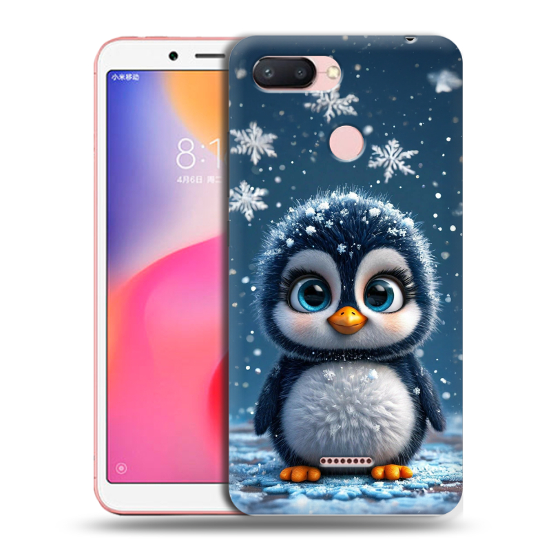 Силиконовый противоударный чехол на Xiaomi RedMi 6 с принтом Новый год Силиконовый противоударный чехол на Xiaomi RedMi 6 с принтом Новый год