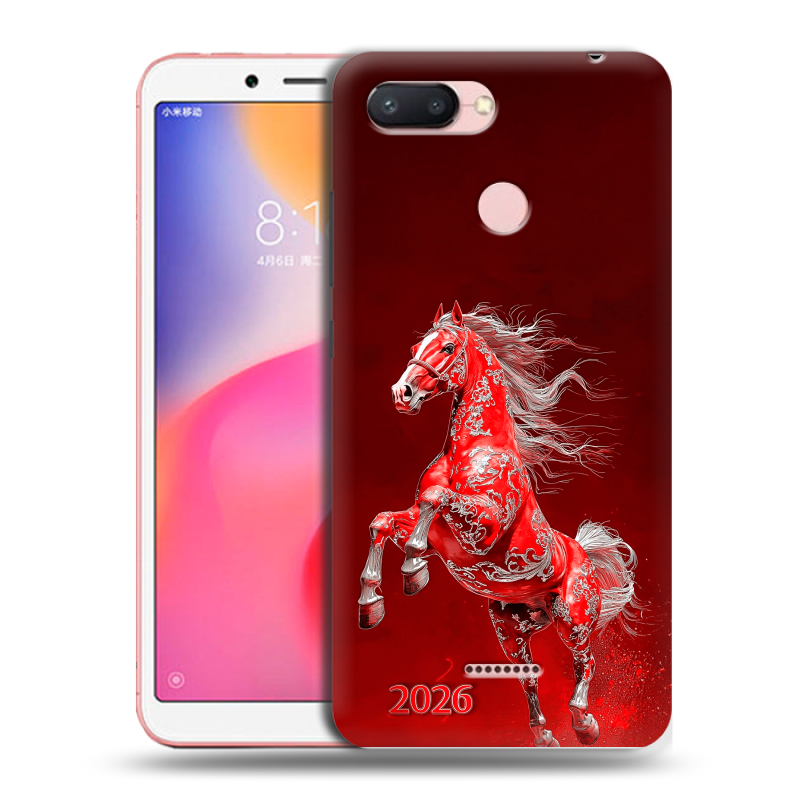 Силиконовый чехол на Xiaomi RedMi 6 с принтом Новый год Силиконовый чехол на Xiaomi RedMi 6 с принтом Новый год