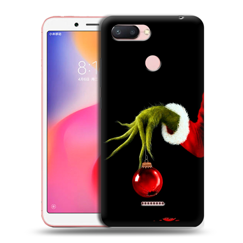 Силиконовый чехол на Xiaomi RedMi 6 с принтом Новый год Гринч Силиконовый чехол на Xiaomi RedMi 6 с принтом Новый год Гринч