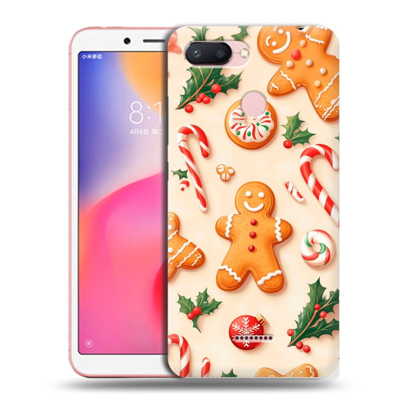 Силиконовый чехол на Xiaomi RedMi 6 с принтом Новый год Силиконовый чехол на Xiaomi RedMi 6 с принтом Новый год