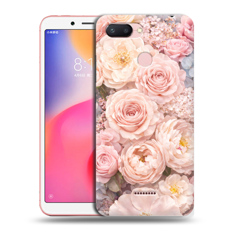 Пластиковый чехол на Xiaomi RedMi 6 с принтом женский Пластиковый чехол на Xiaomi RedMi 6 с принтом женский