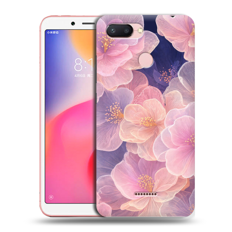 Силиконовый противоударный чехол на Xiaomi RedMi 6 с принтом женский Силиконовый противоударный чехол на Xiaomi RedMi 6 с принтом женский