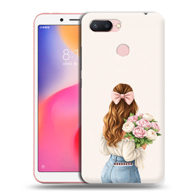 Пластиковый чехол на Xiaomi RedMi 6 с принтом женский Пластиковый чехол на Xiaomi RedMi 6 с принтом женский