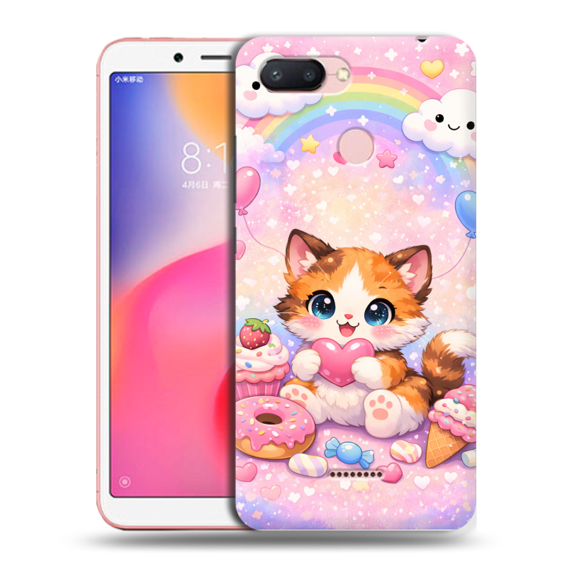 Пластиковый чехол на Xiaomi RedMi 6 с принтом для девочек Пластиковый чехол на Xiaomi RedMi 6 с принтом для девочек