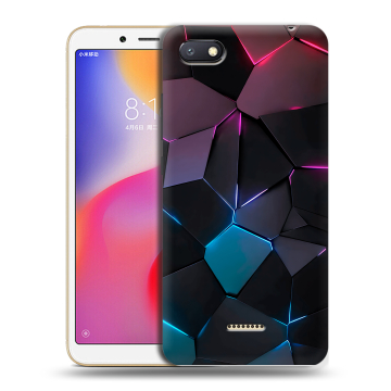 Силиконовый противоударный чехол на Xiaomi RedMi 6A с принтом Геометрия неона Силиконовый противоударный чехол на Xiaomi RedMi 6A с принтом Геометрия неона
