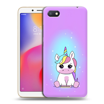 Силиконовый противоударный чехол на Xiaomi RedMi 6A с принтом Единорог Силиконовый противоударный чехол на Xiaomi RedMi 6A с принтом Единорог