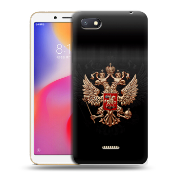 Силиконовый противоударный чехол на Xiaomi RedMi 6A с принтом Герб России Силиконовый противоударный чехол на Xiaomi RedMi 6A с принтом Герб России