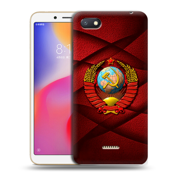 Силиконовый противоударный чехол на Xiaomi RedMi 6A с принтом Герб СССР Силиконовый противоударный чехол на Xiaomi RedMi 6A с принтом Герб СССР