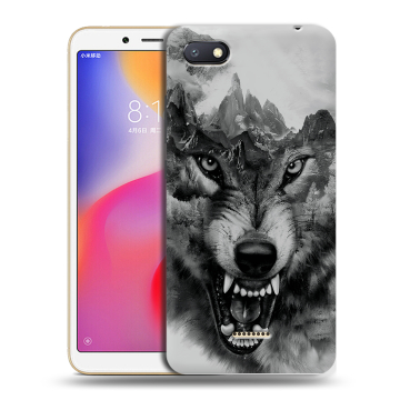 Силиконовый противоударный чехол на Xiaomi RedMi 6A с принтом Волк Силиконовый противоударный чехол на Xiaomi RedMi 6A с принтом Волк