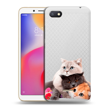 Силиконовый противоударный чехол на Xiaomi RedMi 6A с принтом Кошки Силиконовый противоударный чехол на Xiaomi RedMi 6A с принтом Кошки