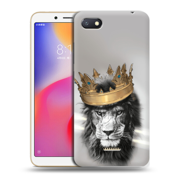 Силиконовый противоударный чехол на Xiaomi RedMi 6A с принтом Лев с короной Силиконовый противоударный чехол на Xiaomi RedMi 6A с принтом Лев с короной