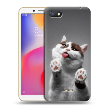 Силиконовый противоударный чехол на Xiaomi RedMi 6A с принтом Коты Силиконовый противоударный чехол на Xiaomi RedMi 6A с принтом Коты