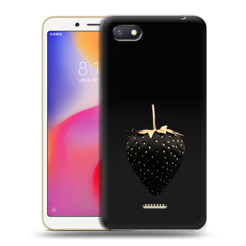 Силиконовый противоударный чехол на Xiaomi RedMi 6A с принтом Черная клубника Силиконовый противоударный чехол на Xiaomi RedMi 6A с принтом Черная клубника
