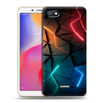 Силиконовый противоударный чехол на Xiaomi RedMi 6A с принтом Абстракция неон Силиконовый противоударный чехол на Xiaomi RedMi 6A с принтом Абстракция неон