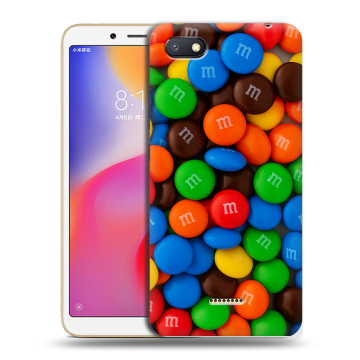 Силиконовый противоударный чехол на Xiaomi RedMi 6A с принтом Конфеты Силиконовый противоударный чехол на Xiaomi RedMi 6A с принтом Конфеты
