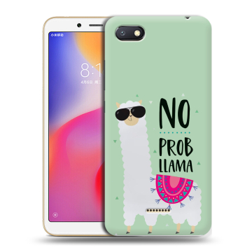 Силиконовый противоударный чехол на Xiaomi RedMi 6A с принтом Лама Силиконовый противоударный чехол на Xiaomi RedMi 6A с принтом Лама