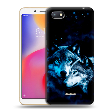 Силиконовый противоударный чехол на Xiaomi RedMi 6A с принтом Волки Силиконовый противоударный чехол на Xiaomi RedMi 6A с принтом Волки