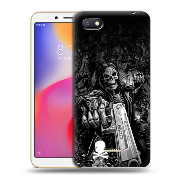 Силиконовый противоударный чехол на Xiaomi RedMi 6A с принтом Скелет Силиконовый противоударный чехол на Xiaomi RedMi 6A с принтом Скелет