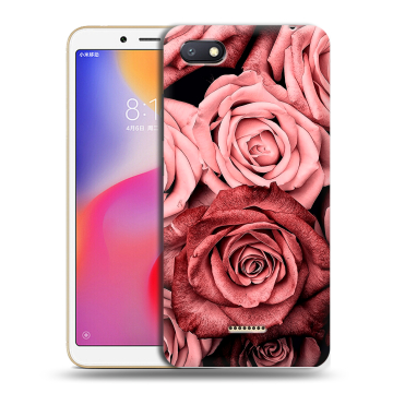 Силиконовый противоударный чехол на Xiaomi RedMi 6A с принтом Цветы розы Силиконовый противоударный чехол на Xiaomi RedMi 6A с принтом Цветы розы