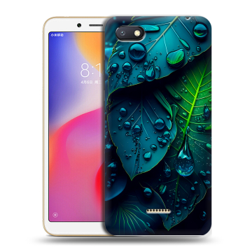 Силиконовый противоударный чехол на Xiaomi RedMi 6A с принтом Листья Силиконовый противоударный чехол на Xiaomi RedMi 6A с принтом Листья