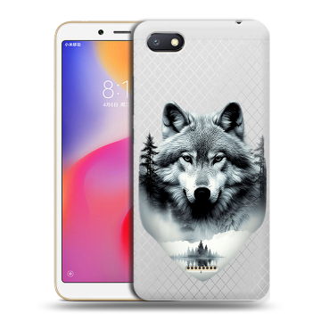 Силиконовый противоударный чехол на Xiaomi RedMi 6A с принтом Волк в лесу Силиконовый противоударный чехол на Xiaomi RedMi 6A с принтом Волк в лесу