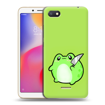 Силиконовый противоударный чехол на Xiaomi RedMi 6A с принтом Лягушенок Силиконовый противоударный чехол на Xiaomi RedMi 6A с принтом Лягушенок