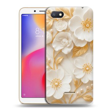 Силиконовый противоударный чехол на Xiaomi RedMi 6A с принтом Цветы Силиконовый противоударный чехол на Xiaomi RedMi 6A с принтом Цветы