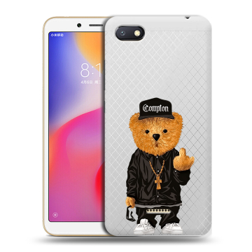 Силиконовый противоударный чехол на Xiaomi RedMi 6A с принтом Мишка Силиконовый противоударный чехол на Xiaomi RedMi 6A с принтом Мишка