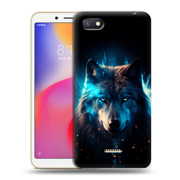 Силиконовый противоударный чехол на Xiaomi RedMi 6A с принтом Волк ночной Силиконовый противоударный чехол на Xiaomi RedMi 6A с принтом Волк ночной