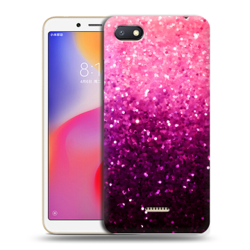 Силиконовый противоударный чехол на Xiaomi RedMi 6A с принтом Блестки Силиконовый противоударный чехол на Xiaomi RedMi 6A с принтом Блестки